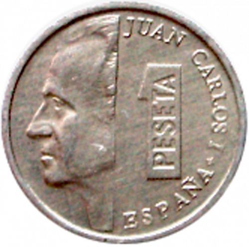 1 Peseta Obverse Image minted in SPAIN in 1993 (1982-01  -  JUAN CARLOS I - New Design)  - The Coin Database
