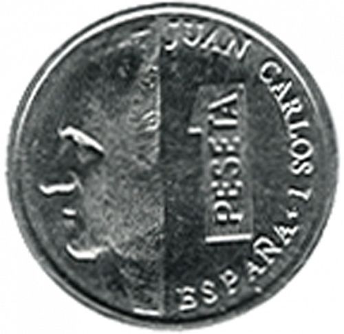 1 Peseta Obverse Image minted in SPAIN in 1994 (1982-01  -  JUAN CARLOS I - New Design)  - The Coin Database