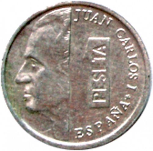 1 Peseta Obverse Image minted in SPAIN in 1999 (1982-01  -  JUAN CARLOS I - New Design)  - The Coin Database