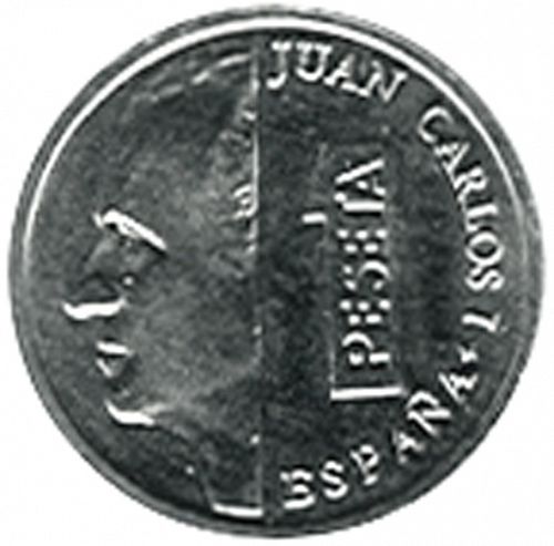 1 Peseta Obverse Image minted in SPAIN in 2001 (1982-01  -  JUAN CARLOS I - New Design)  - The Coin Database