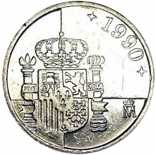 1 Peseta Reverse Image minted in SPAIN in 1990 (1982-01  -  JUAN CARLOS I - New Design)  - The Coin Database