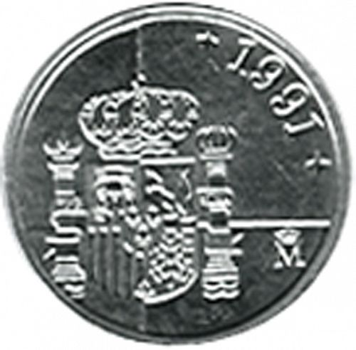 1 Peseta Reverse Image minted in SPAIN in 1991 (1982-01  -  JUAN CARLOS I - New Design)  - The Coin Database