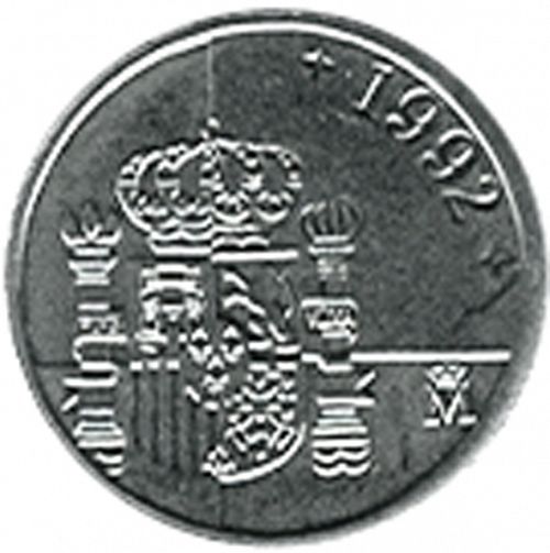 1 Peseta Reverse Image minted in SPAIN in 1992 (1982-01  -  JUAN CARLOS I - New Design)  - The Coin Database