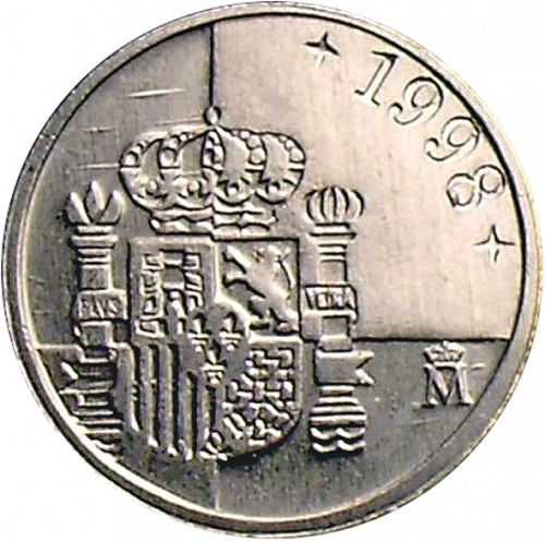 1 Peseta Reverse Image minted in SPAIN in 1998 (1982-01  -  JUAN CARLOS I - New Design)  - The Coin Database