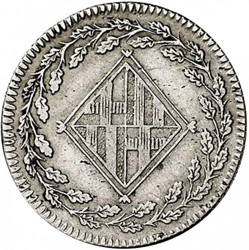 1 Peseta Obverse Image minted in SPAIN in 1814 (1808-13  -  JOSE NAPOLEON - Barcelona)  - The Coin Database