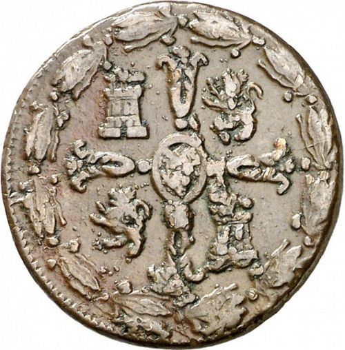 1 Quarto Reverse Image minted in SPAIN in 1814 (1808-33  -  FERNANDO VII - Local coinage)  - The Coin Database