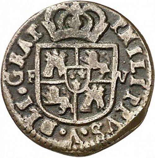 1 Seisenio Obverse Image minted in SPAIN in 1710F (1700-46  -  FELIPE V - Local Coinage)  - The Coin Database