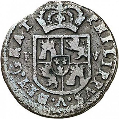 1 Seisenio Obverse Image minted in SPAIN in 1711F (1700-46  -  FELIPE V - Local Coinage)  - The Coin Database