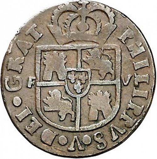 1 Seisenio Obverse Image minted in SPAIN in 1712F (1700-46  -  FELIPE V - Local Coinage)  - The Coin Database