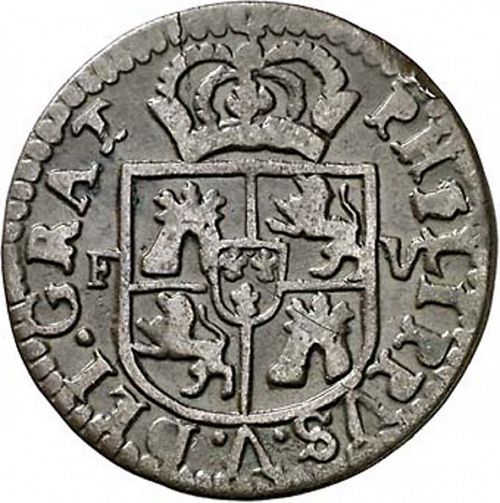 1 Seisenio Obverse Image minted in SPAIN in 1713F (1700-46  -  FELIPE V - Local Coinage)  - The Coin Database
