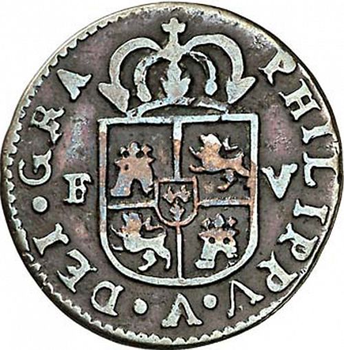 1 Treseta Obverse Image minted in SPAIN in 1710F (1700-46  -  FELIPE V - Local Coinage)  - The Coin Database