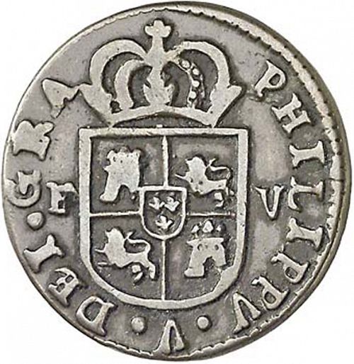 1 Treseta Obverse Image minted in SPAIN in 1710F (1700-46  -  FELIPE V - Local Coinage)  - The Coin Database