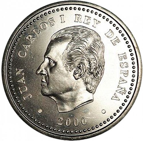 2000 Pesetas Obverse Image minted in SPAIN in 2000 (1982-01  -  JUAN CARLOS I - New Design)  - The Coin Database