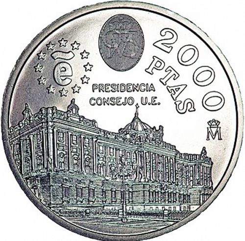 2000 Pesetas Reverse Image minted in SPAIN in 1995 (1982-01  -  JUAN CARLOS I - New Design)  - The Coin Database