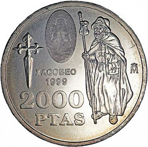2000 Pesetas Reverse Image minted in SPAIN in 1999 (1982-01  -  JUAN CARLOS I - New Design)  - The Coin Database