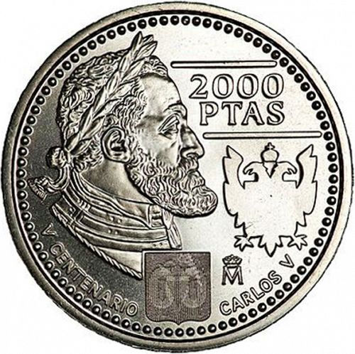 2000 Pesetas Reverse Image minted in SPAIN in 2000 (1982-01  -  JUAN CARLOS I - New Design)  - The Coin Database
