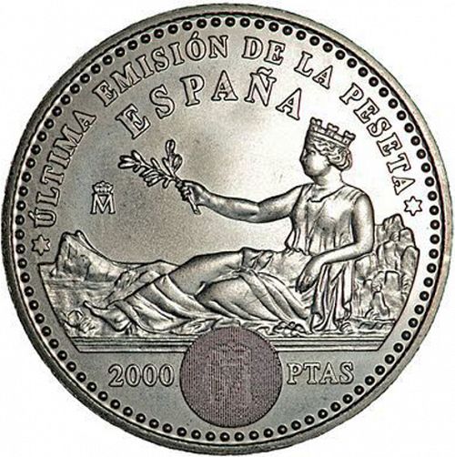 2000 Pesetas Reverse Image minted in SPAIN in 2001 (1982-01  -  JUAN CARLOS I - New Design)  - The Coin Database