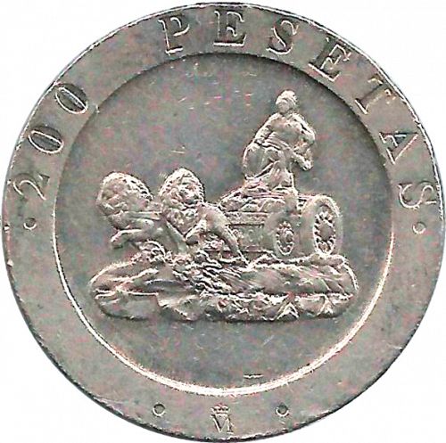 200 Pesetas Reverse Image minted in SPAIN in 1990 (1982-01  -  JUAN CARLOS I - New Design)  - The Coin Database