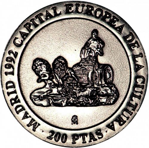 200 Pesetas Reverse Image minted in SPAIN in 1991 (1982-01  -  JUAN CARLOS I - New Design)  - The Coin Database