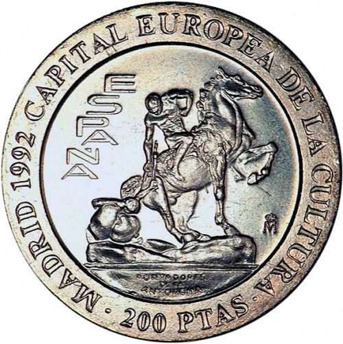 200 Pesetas Reverse Image minted in SPAIN in 1992 (1982-01  -  JUAN CARLOS I - New Design)  - The Coin Database