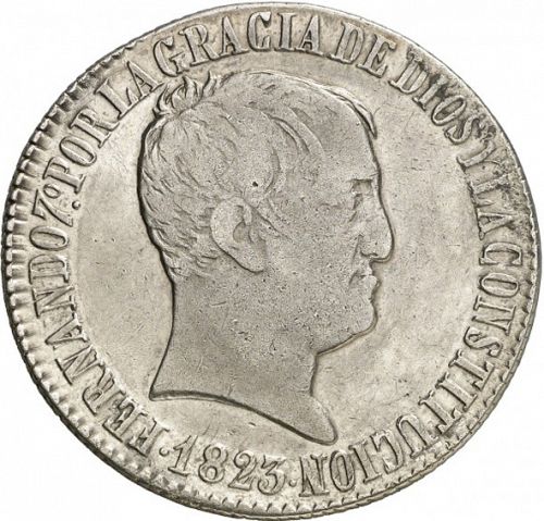 20 Reales Obverse Image minted in SPAIN in 1823RD (1821-33  -  FERNANDO VII - Vellon Coinage)  - The Coin Database