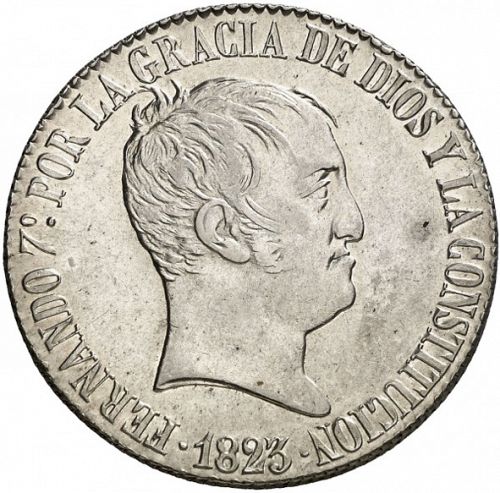 20 Reales Obverse Image minted in SPAIN in 1823SP (1821-33  -  FERNANDO VII - Vellon Coinage)  - The Coin Database