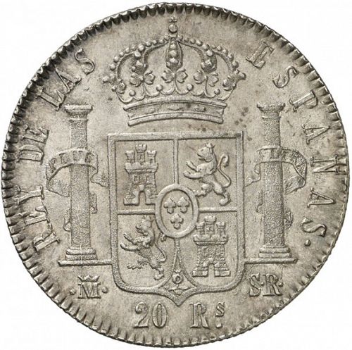 20 Reales Reverse Image minted in SPAIN in 1823SR (1821-33  -  FERNANDO VII - Vellon Coinage)  - The Coin Database