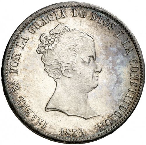 20 Reales Obverse Image minted in SPAIN in 1839CL (1833-48  -  ISABEL II)  - The Coin Database