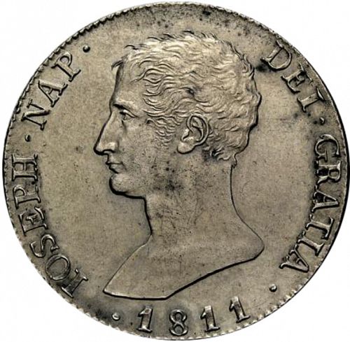 20 Reales Obverse Image minted in SPAIN in 1811AI (1808-13  -  JOSE NAPOLEON - Vellon cng.)  - The Coin Database