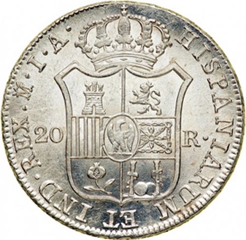 20 Reales Reverse Image minted in SPAIN in 1810IA (1808-13  -  JOSE NAPOLEON - Vellon cng.)  - The Coin Database