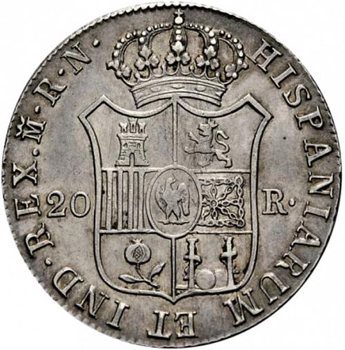 20 Reales Reverse Image minted in SPAIN in 1813RN (1808-13  -  JOSE NAPOLEON - Vellon cng.)  - The Coin Database
