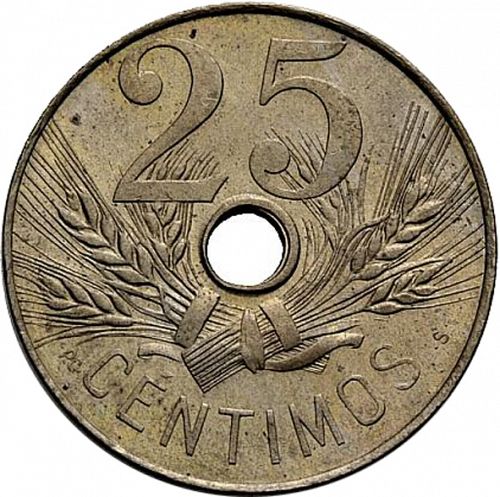 25 Céntimos Reverse Image minted in SPAIN in 1927 (1886-31  -  ALFONSO XIII)  - The Coin Database