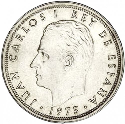 25 Pesetas Obverse Image minted in SPAIN in 1975 / 79 (1975-82  -  JUAN CARLOS I)  - The Coin Database