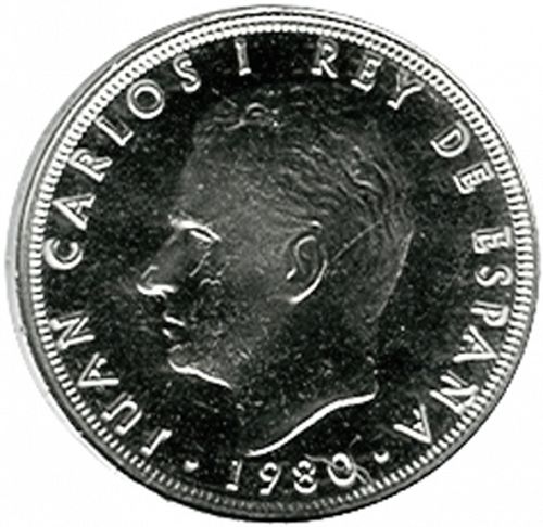 25 Pesetas Obverse Image minted in SPAIN in 1980 / 82 (1975-82  -  JUAN CARLOS I)  - The Coin Database