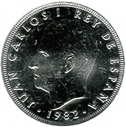 25 Pesetas Obverse Image minted in SPAIN in 1982 (1975-82  -  JUAN CARLOS I)  - The Coin Database