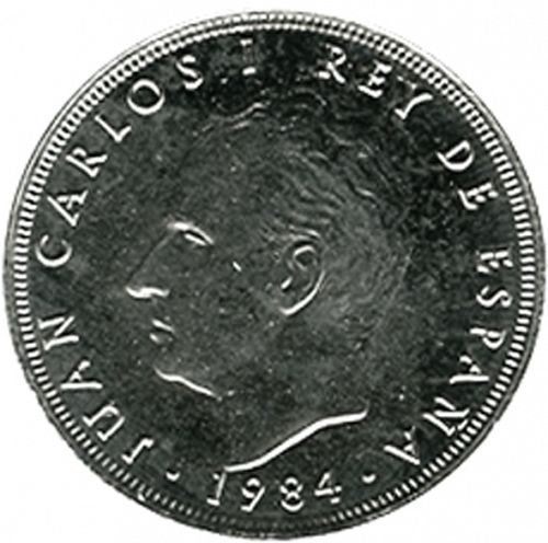 25 Pesetas Obverse Image minted in SPAIN in 1984 (1975-82  -  JUAN CARLOS I)  - The Coin Database