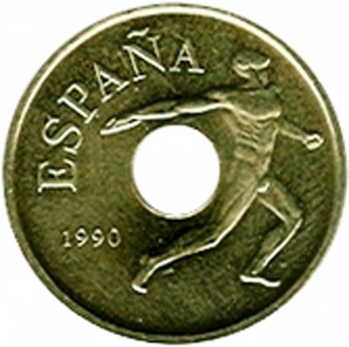 25 Pesetas Obverse Image minted in SPAIN in 1990 (1982-01  -  JUAN CARLOS I - New Design)  - The Coin Database