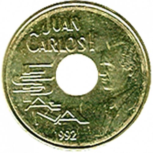 25 Pesetas Obverse Image minted in SPAIN in 1992 (1982-01  -  JUAN CARLOS I - New Design)  - The Coin Database