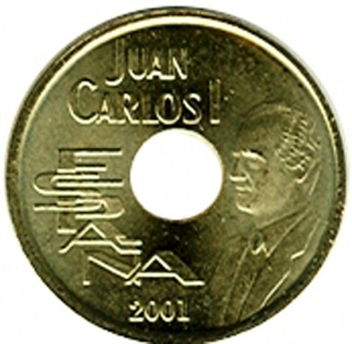 25 Pesetas Obverse Image minted in SPAIN in 2001 (1982-01  -  JUAN CARLOS I - New Design)  - The Coin Database