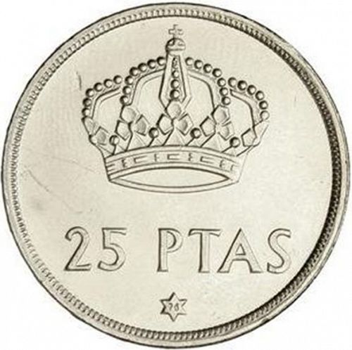 25 Pesetas Reverse Image minted in SPAIN in 1975 / 76 (1975-82  -  JUAN CARLOS I)  - The Coin Database
