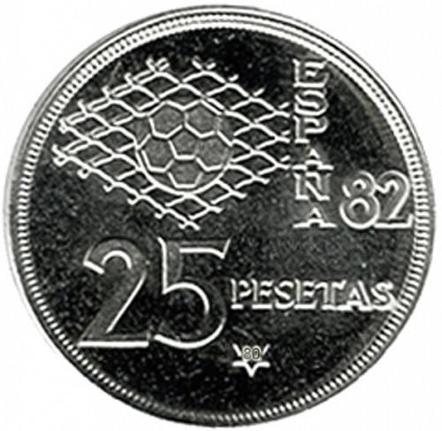 25 Pesetas Reverse Image minted in SPAIN in 1980 / 80 (1975-82  -  JUAN CARLOS I)  - The Coin Database