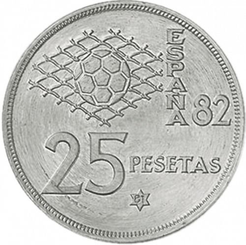 25 Pesetas Reverse Image minted in SPAIN in 1980 / 81 (1975-82  -  JUAN CARLOS I)  - The Coin Database