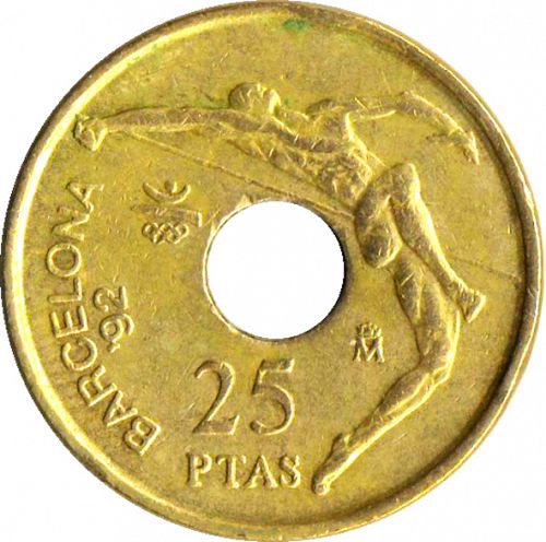 25 Pesetas Reverse Image minted in SPAIN in 1991 (1982-01  -  JUAN CARLOS I - New Design)  - The Coin Database