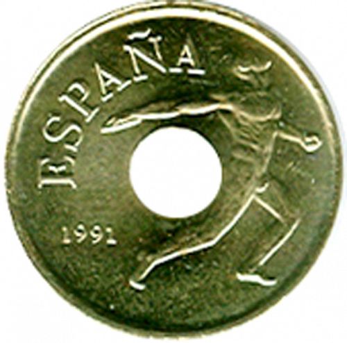25 Pesetas Reverse Image minted in SPAIN in 1991 (1982-01  -  JUAN CARLOS I - New Design)  - The Coin Database