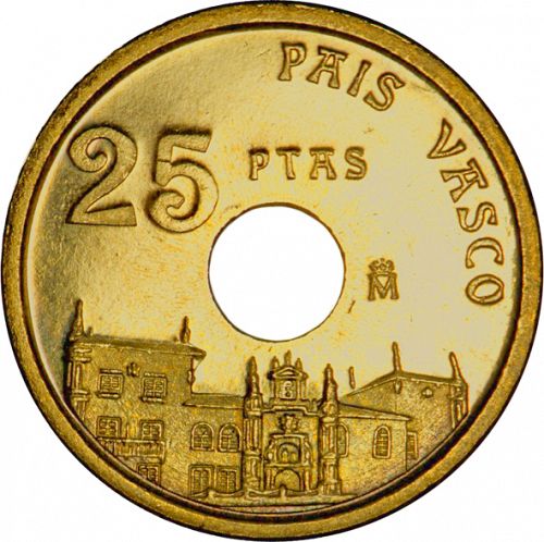 25 Pesetas Reverse Image minted in SPAIN in 1993 (1982-01  -  JUAN CARLOS I - New Design)  - The Coin Database