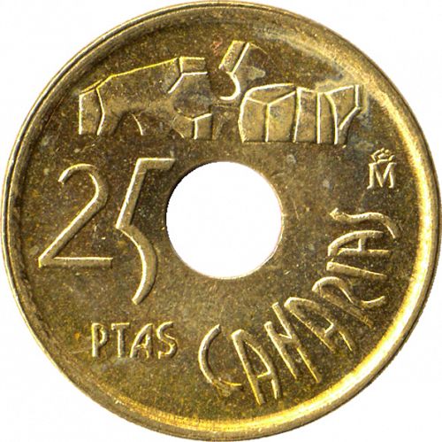25 Pesetas Reverse Image minted in SPAIN in 1994 (1982-01  -  JUAN CARLOS I - New Design)  - The Coin Database