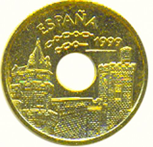 25 Pesetas Reverse Image minted in SPAIN in 1999 (1982-01  -  JUAN CARLOS I - New Design)  - The Coin Database