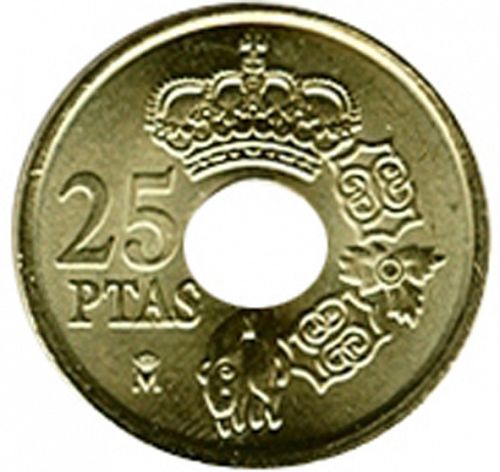 25 Pesetas Reverse Image minted in SPAIN in 2001 (1982-01  -  JUAN CARLOS I - New Design)  - The Coin Database