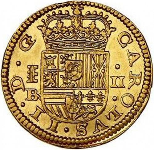 2 Escudos Obverse Image minted in SPAIN in 1683BR (1665-00  -  CARLOS II)  - The Coin Database