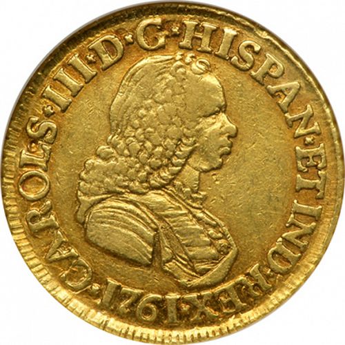 2 Escudos Obverse Image minted in SPAIN in 1761JV (1759-88  -  CARLOS III)  - The Coin Database